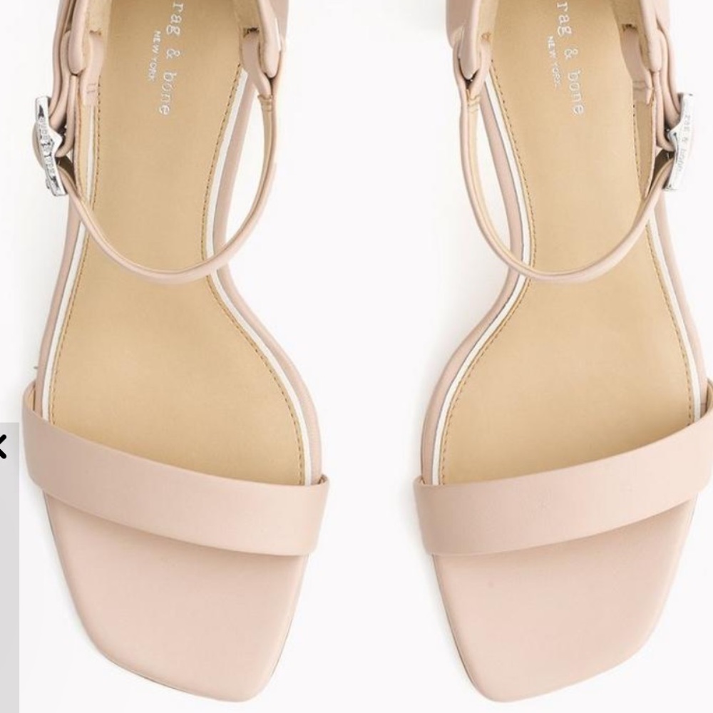Rag & Bone ELLIS SANDAL Beige Ankle Strap Heels size 37 vguc - Picture 3 of 14